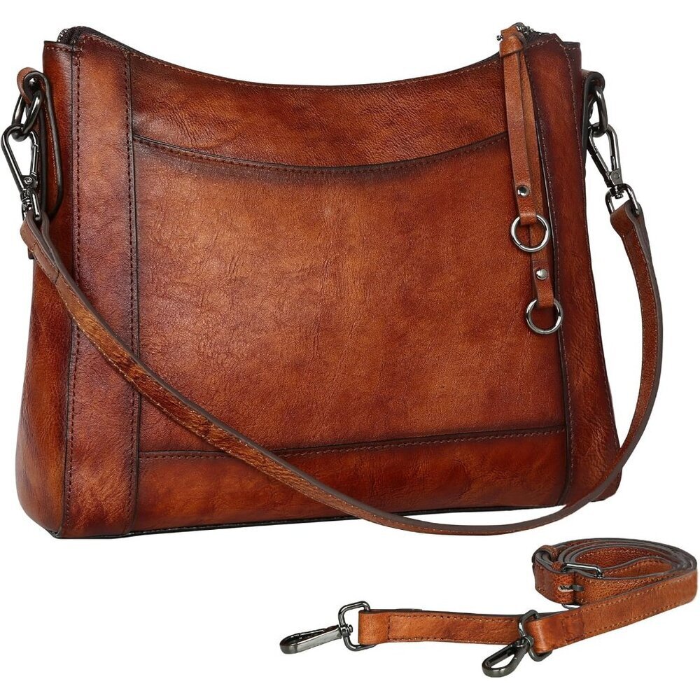 Women Brown Genuine leather Imported Purses Handbag Crossbody Bags